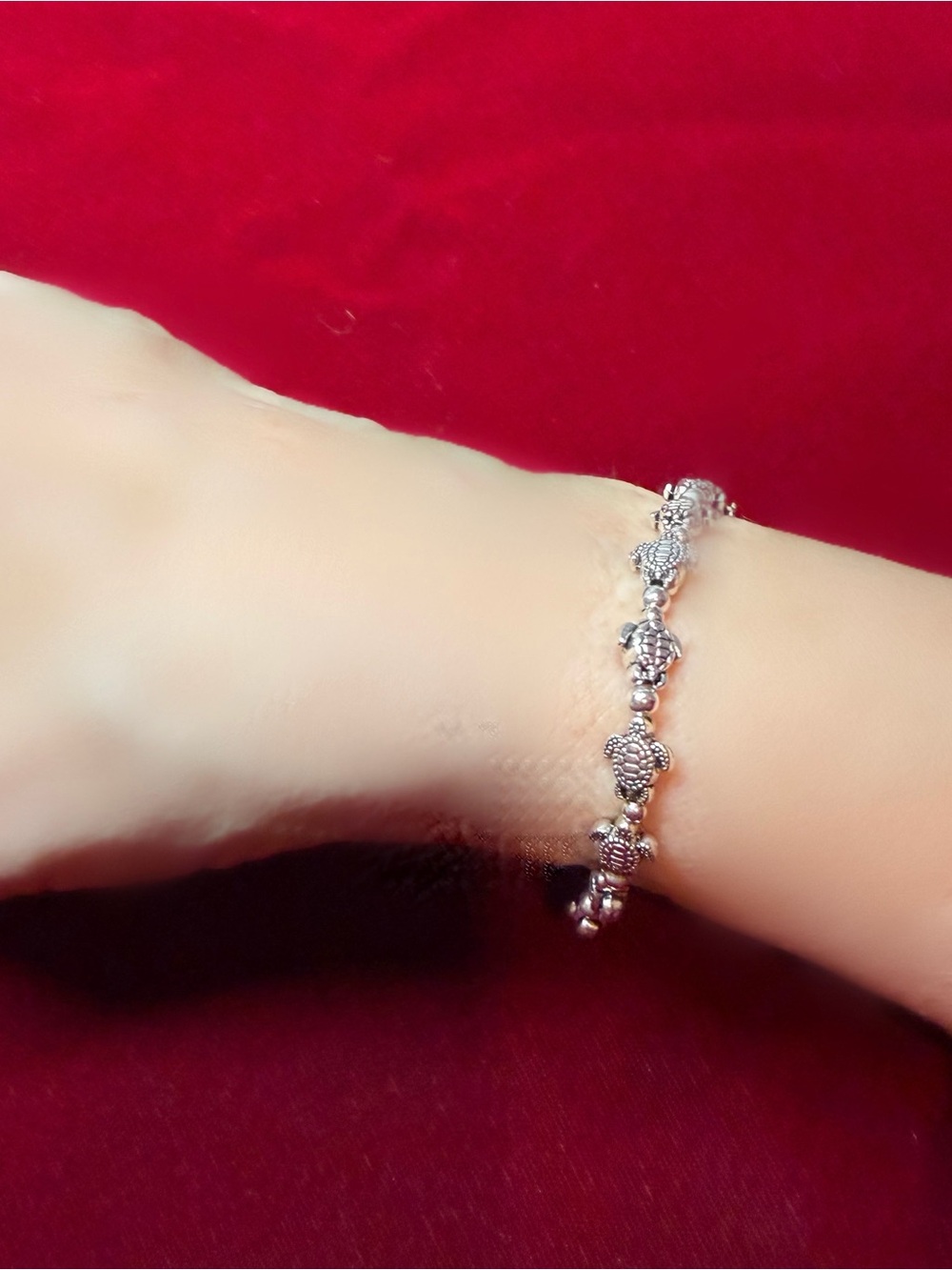 Silver Turtle Stretch Bracelet for Women - Picture 3 of 3